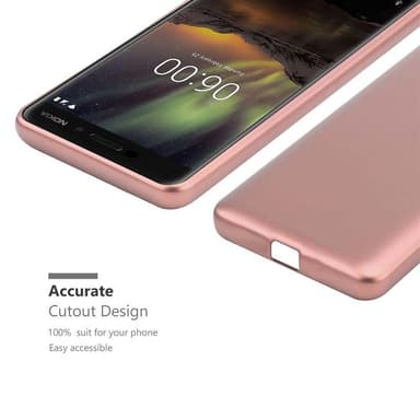 Nokia 6.1 Suojakuori Kotelo (Vaaleanpunainen)