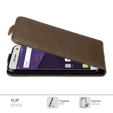 ZTE Blade V8 MINI Suojakuori Lompakkokotelo (Ruskea)
