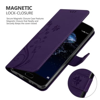 Huawei P10 PLUS Suojakuori Lompakkokotelo (Violetti)