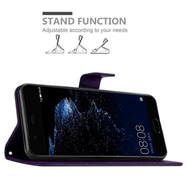 Huawei P10 PLUS Suojakuori Lompakkokotelo (Violetti)