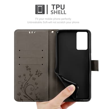 Oppo Reno6 5G Suojakuori Lompakkokotelo (harmaa)