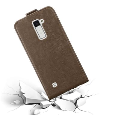 LG K10 2016 Suojakuori Lompakkokotelo (Ruskea)