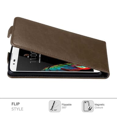 LG K10 2016 Suojakuori Lompakkokotelo (Ruskea)
