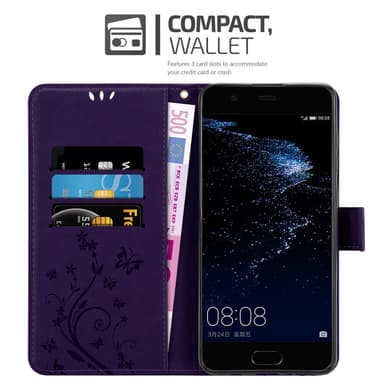 Huawei P10 PLUS Suojakuori Lompakkokotelo (Violetti)