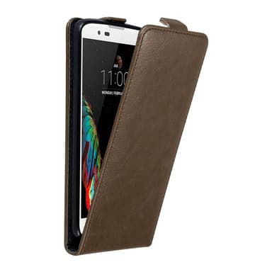 LG K10 2016 Suojakuori Lompakkokotelo (Ruskea)