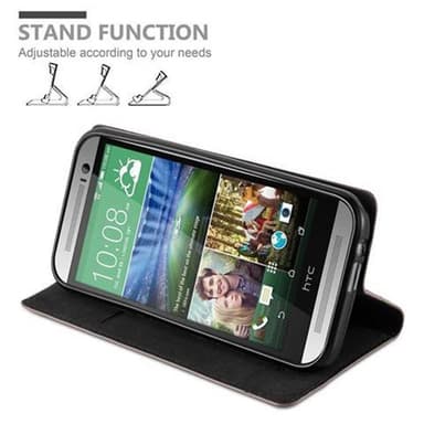 HTC ONE M8 Suojakuori Lompakkokotelo (Ruskea)