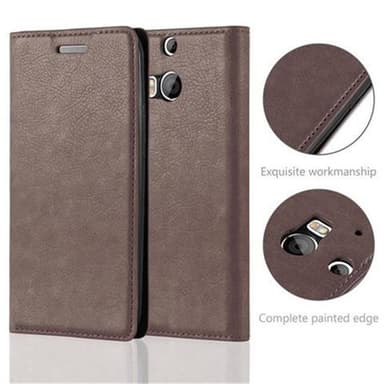 HTC ONE M8 Suojakuori Lompakkokotelo (Ruskea)