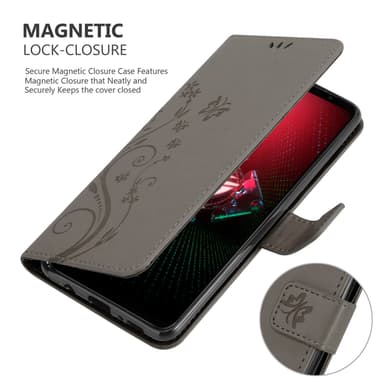 Asus ROG Phone 5 Suojakuori Lompakkokotelo (harmaa)