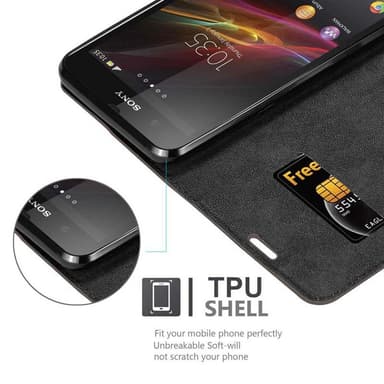 Sony Xperia Z Suojakuori Lompakkokotelo (Ruskea)