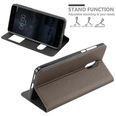 Lompakkokotelo Nokia 6 2017 Case (Ruskea)