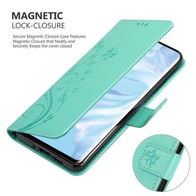 Huawei P30 PRO Suojakuori Lompakkokotelo (Turkoosi)