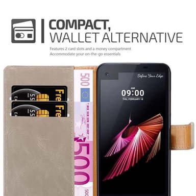 LG X SCREEN Suojakuori Lompakkokotelo (Ruskea)