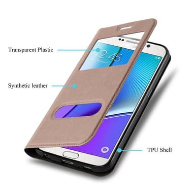 Lompakkokotelo Samsung Galaxy NOTE 5 Case (Ruskea)