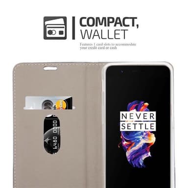 OnePlus 5 Suojakuori Lompakkokotelo (harmaa)