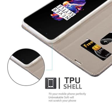 OnePlus 5 Suojakuori Lompakkokotelo (harmaa)