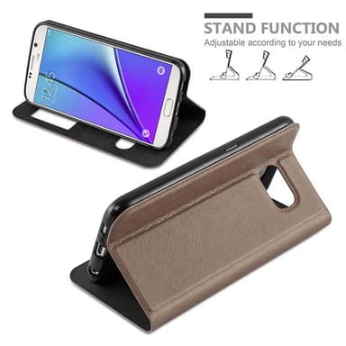 Lompakkokotelo Samsung Galaxy NOTE 5 Case (Ruskea)