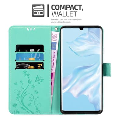 Huawei P30 PRO Suojakuori Lompakkokotelo (Turkoosi)