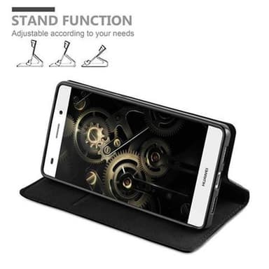Huawei P8 LITE 2015 Suojakuori Lompakkokotelo (Musta)