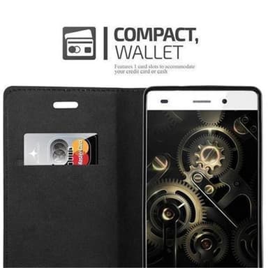 Huawei P8 LITE 2015 Suojakuori Lompakkokotelo (Musta)