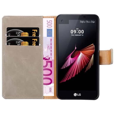 LG X SCREEN Suojakuori Lompakkokotelo (Ruskea)