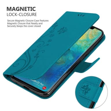 Huawei MATE 20 PRO Suojakuori Lompakkokotelo (Sininen)