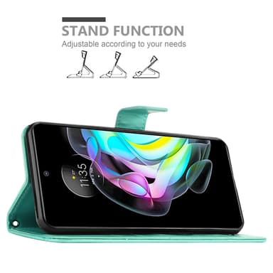 Motorola EDGE 20 Suojakuori Lompakkokotelo (Turkoosi)