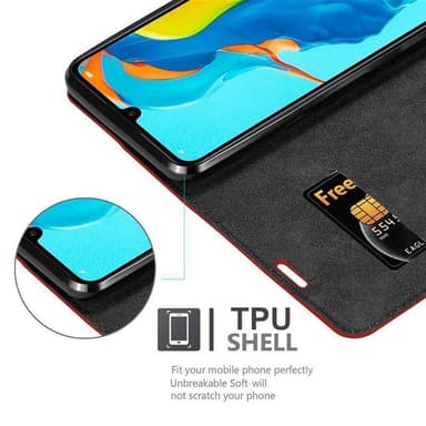Huawei P30 LITE Suojakuori Lompakkokotelo (Punainen)