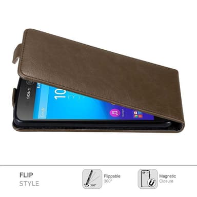 Sony Xperia M5 Suojakuori Lompakkokotelo (Ruskea)