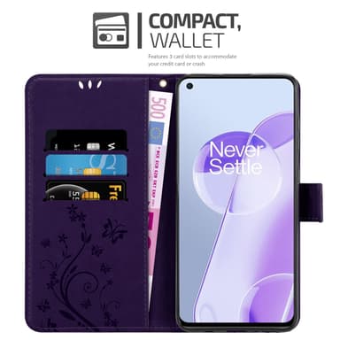 OnePlus 9RT 5G Suojakuori Lompakkokotelo (Violetti)