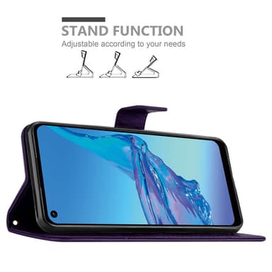 Oppo A53s Suojakuori Lompakkokotelo (Violetti)