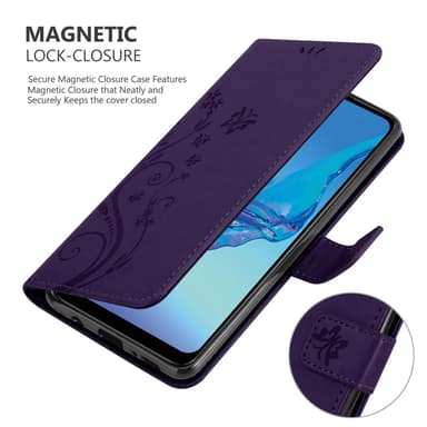 Oppo A53s Suojakuori Lompakkokotelo (Violetti)