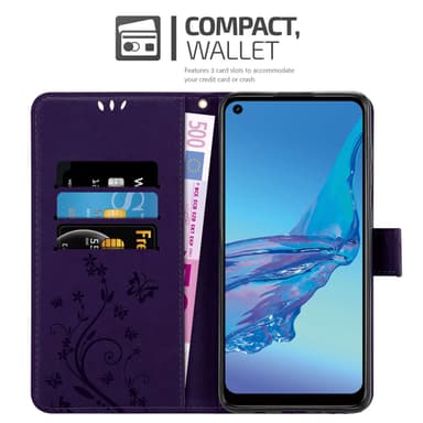 Oppo A53s Suojakuori Lompakkokotelo (Violetti)