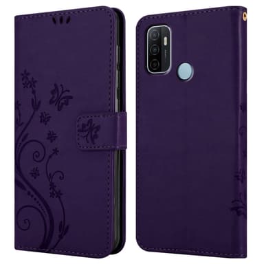 Oppo A53s Suojakuori Lompakkokotelo (Violetti)