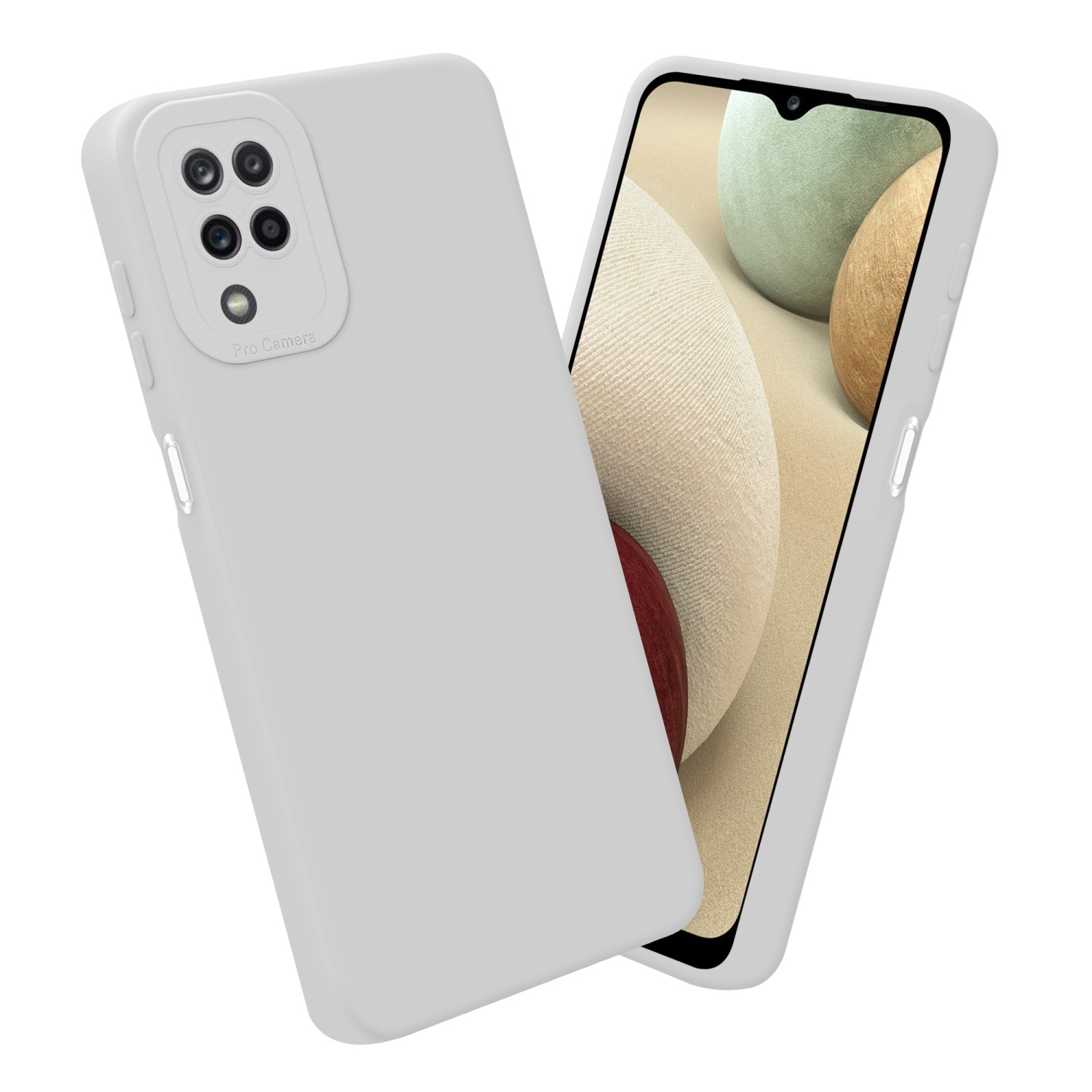 Samsung Galaxy A12 / M12 Suojakuori Kotelo (Valkoinen)