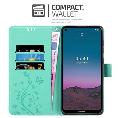 Nokia 5.4 Suojakuori Lompakkokotelo (Turkoosi)