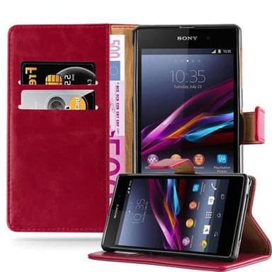 Sony Xperia Z1 Suojakuori Lompakkokotelo (Punainen)