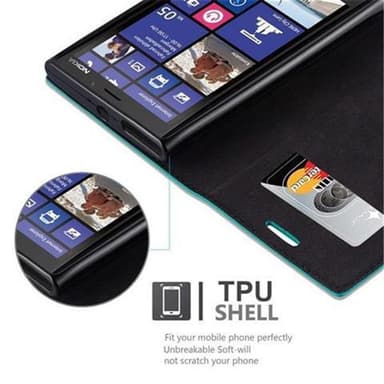 Nokia Lumia 920 Suojakuori Lompakkokotelo (Turkoosi)