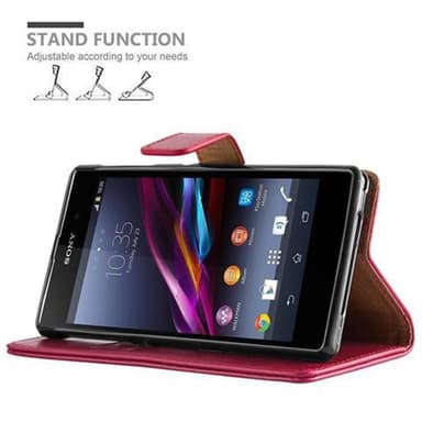 Sony Xperia Z1 Suojakuori Lompakkokotelo (Punainen)