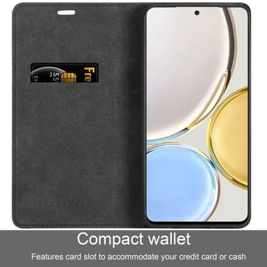 Honor MAGIC 4 LITE Suojakuori Lompakkokotelo (Musta)