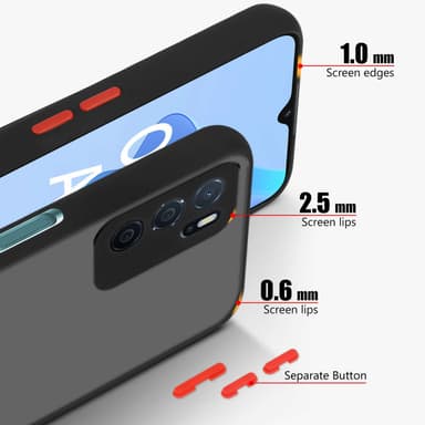 Oppo A16s / A54s Suojakuori Kotelo (Musta)