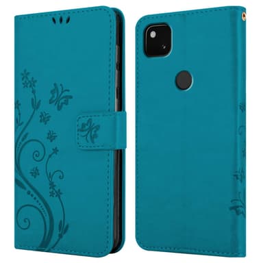 Google PIXEL 4A 5G Suojakuori Lompakkokotelo (Sininen)