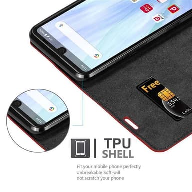 Sharp Aquos R3 Suojakuori Lompakkokotelo (Punainen)