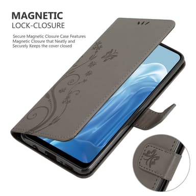 Realme 7 5G Suojakuori Lompakkokotelo (harmaa)