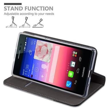 Huawei ASCEND P7 Suojakuori Lompakkokotelo (harmaa)