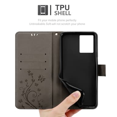 Realme 7 5G Suojakuori Lompakkokotelo (harmaa)