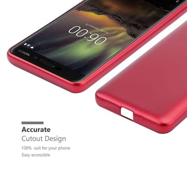 Nokia 6.1 Suojakuori Kotelo (Punainen)