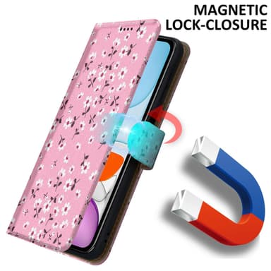iPhone 11 Suojakuori Lompakkokotelo (Vaaleanpunainen)