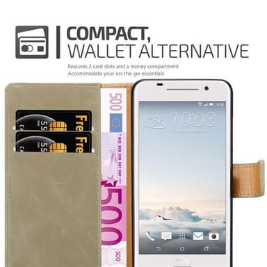 HTC ONE A9 Suojakuori Lompakkokotelo (Ruskea)