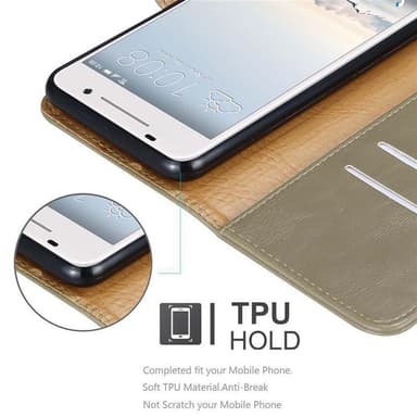 HTC ONE A9 Suojakuori Lompakkokotelo (Ruskea)
