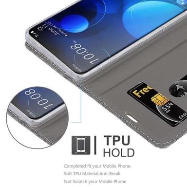HTC Desire 19 PLUS Suojakuori Lompakkokotelo (harmaa)